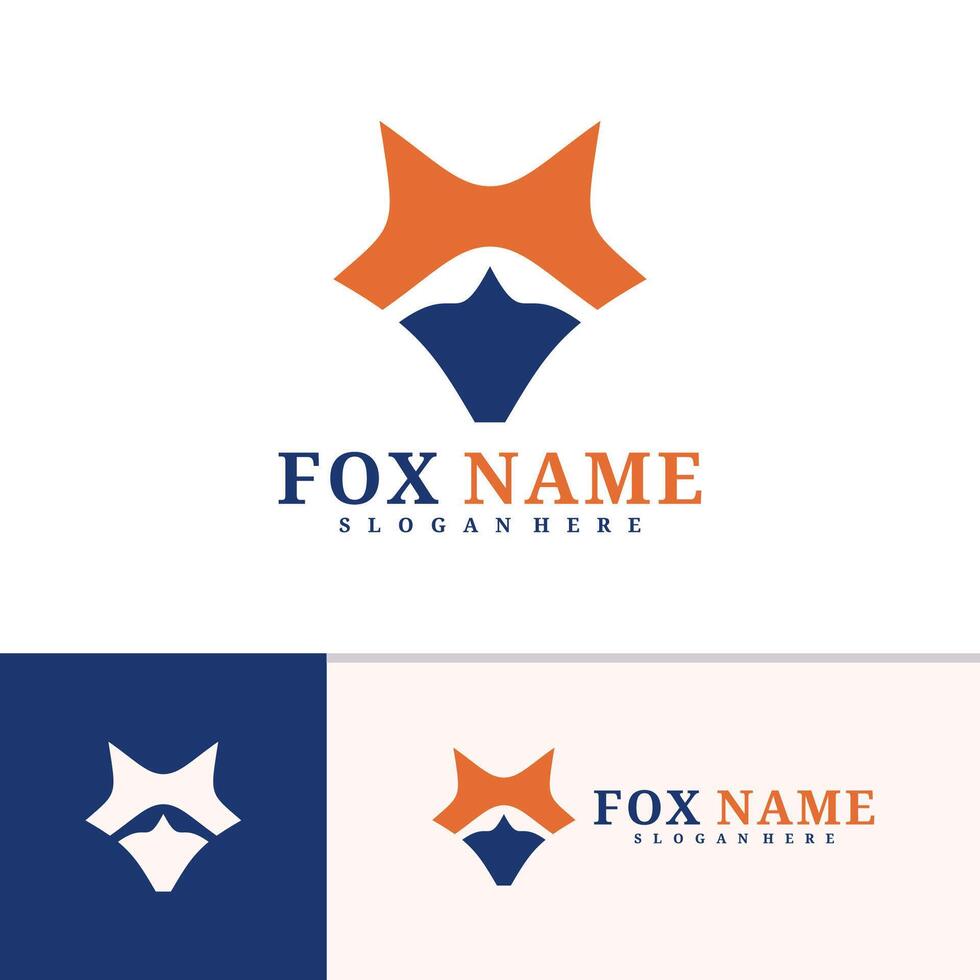 Fox logo template, Creative Fox head logo design concepts vector