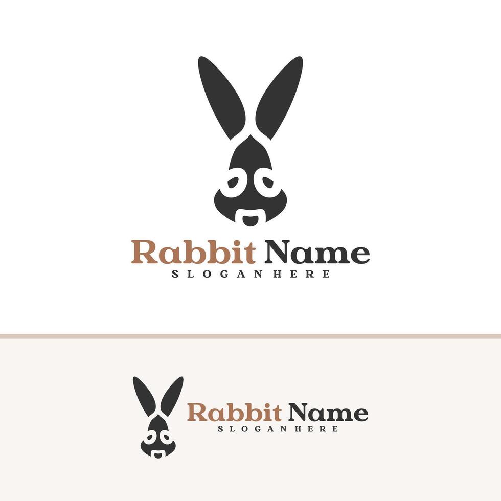 Rabbit logo template, Creative Rabbit head logo design concepts vector