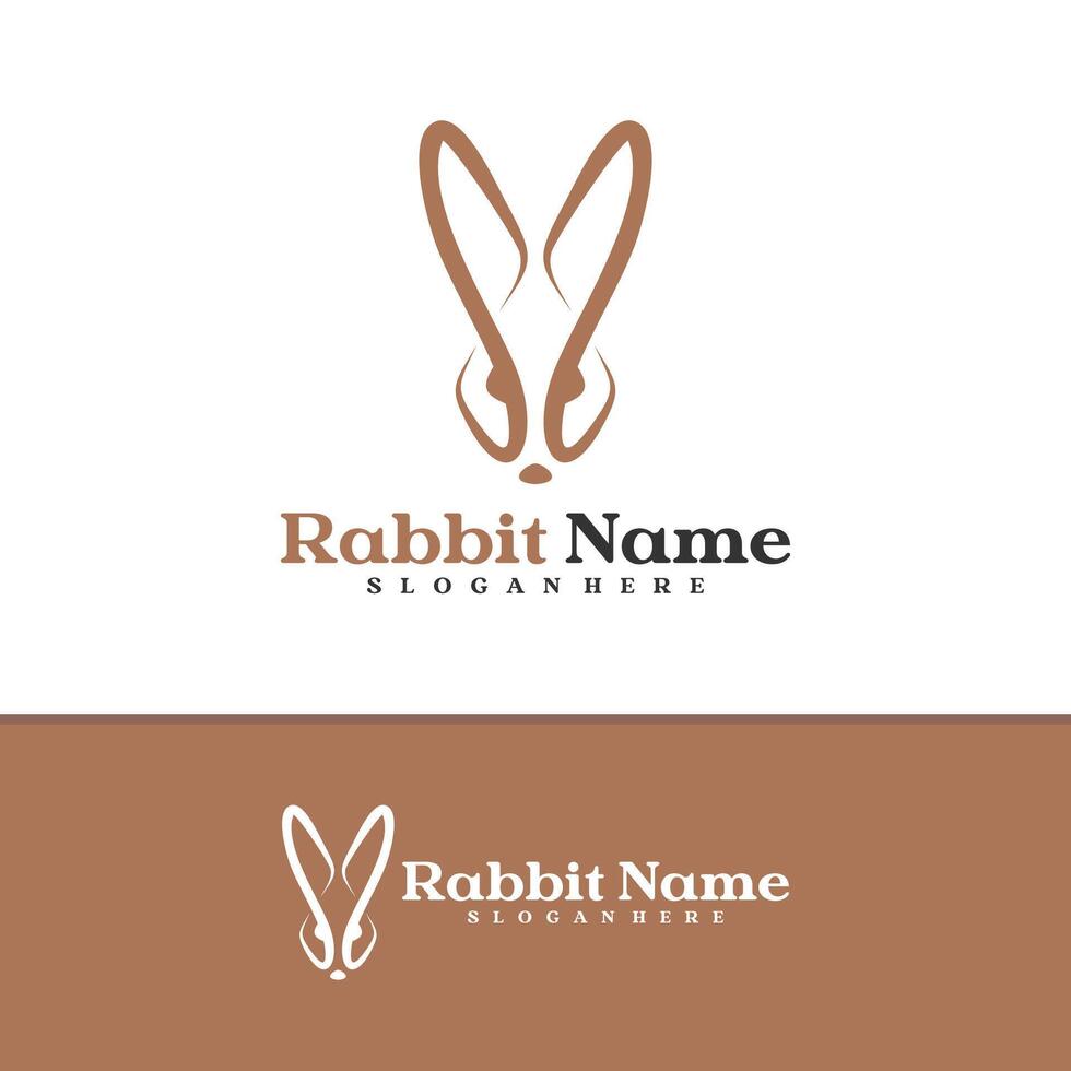 Rabbit logo template, Creative Rabbit head logo design concepts vector