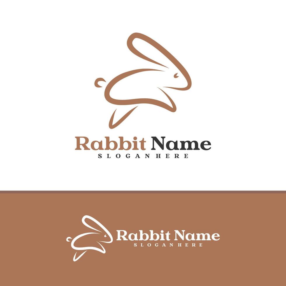 Rabbit logo template, Creative Rabbit head logo design concepts vector