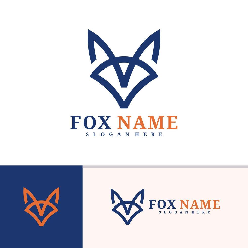 Fox logo template, Creative Fox head logo design concepts vector