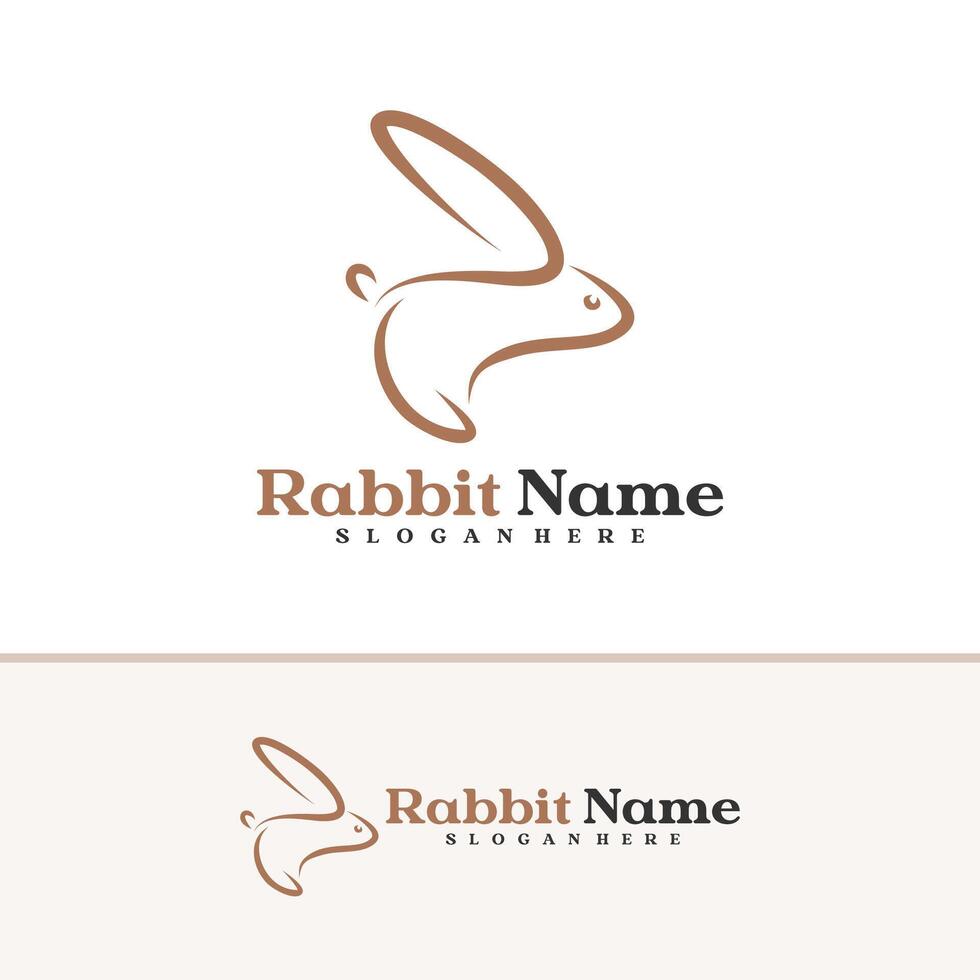 Rabbit logo template, Creative Rabbit head logo design concepts vector