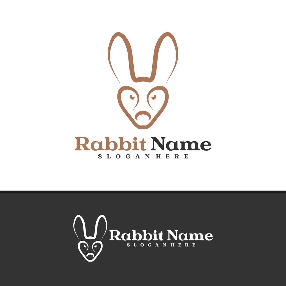 Rabbit logo template, Creative Rabbit head logo design concepts vector