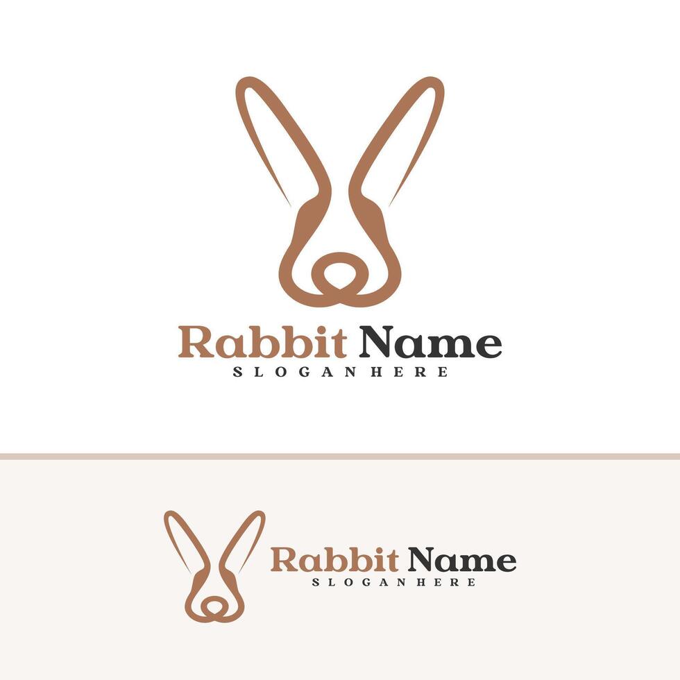 Rabbit logo template, Creative Rabbit head logo design concepts vector