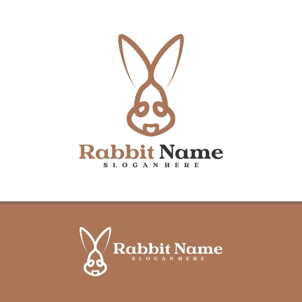 Rabbit logo template, Creative Rabbit head logo design concepts vector