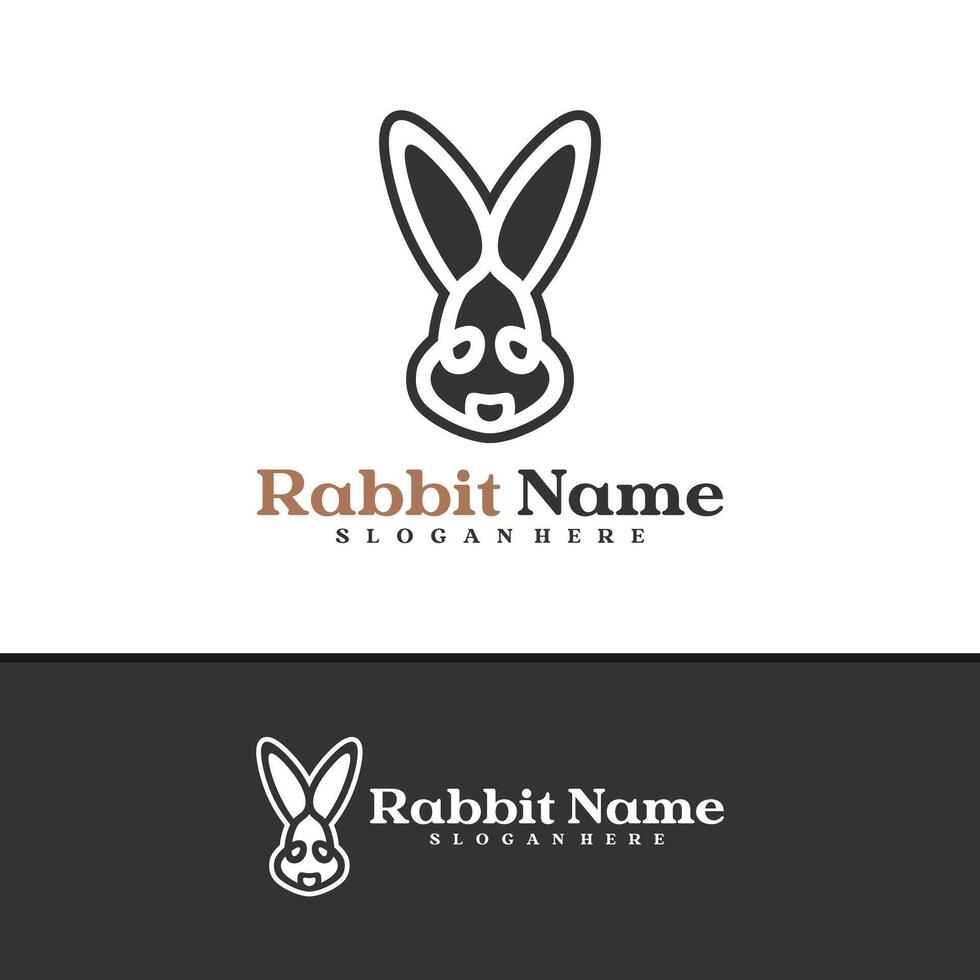 Rabbit logo template, Creative Rabbit head logo design concepts vector