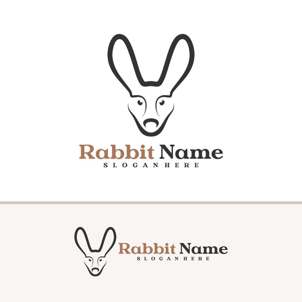 Rabbit logo template, Creative Rabbit head logo design concepts vector