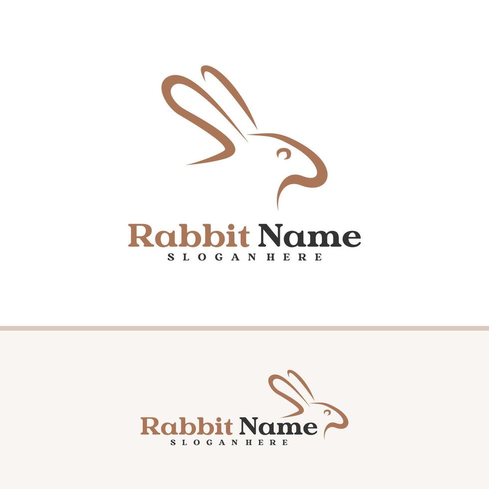 Rabbit logo template, Creative Rabbit head logo design concepts vector