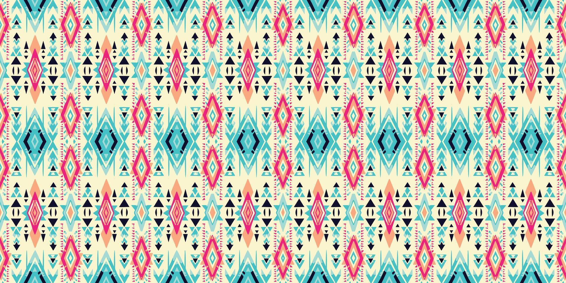 Seamless batik pattern,Seamless tribal batik pattern,and Seamless colorful pattern resemble ethnic boho, Aztec,and ikat styles.designed for use in wallpaper,fabric,curtain,carpet vector