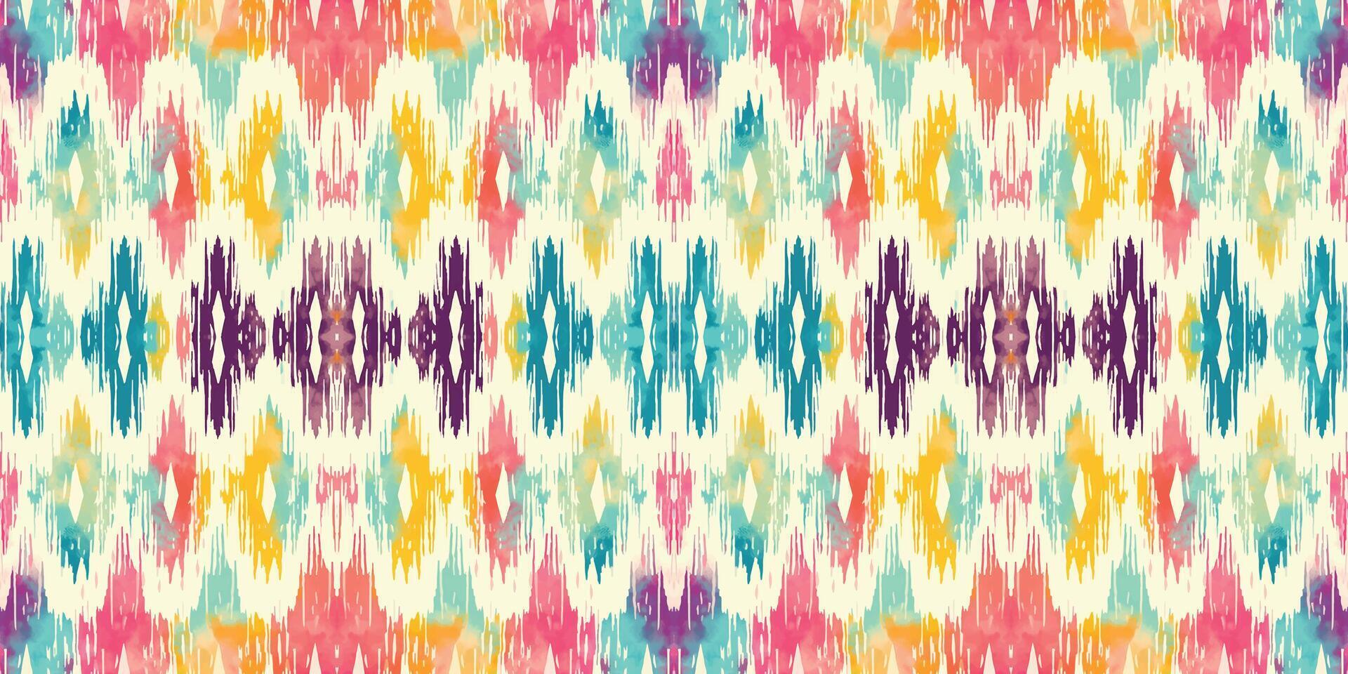 Seamless batik pattern,Seamless tribal batik pattern,and Seamless colorful pattern resemble ethnic boho, Aztec,and ikat styles.designed for use in wallpaper,fabric,curtain,carpet vector