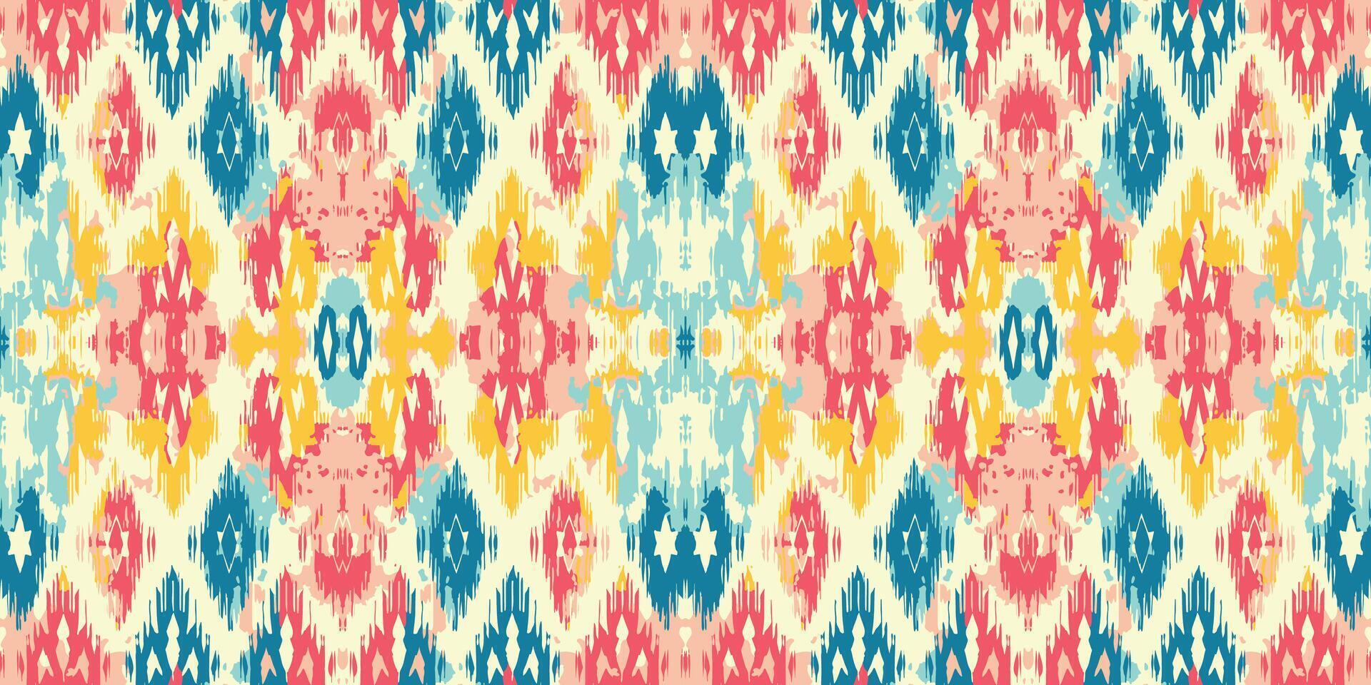 Seamless batik pattern,Seamless tribal batik pattern,and Seamless colorful pattern resemble ethnic boho, Aztec,and ikat styles.designed for use in wallpaper,fabric,curtain,carpet vector