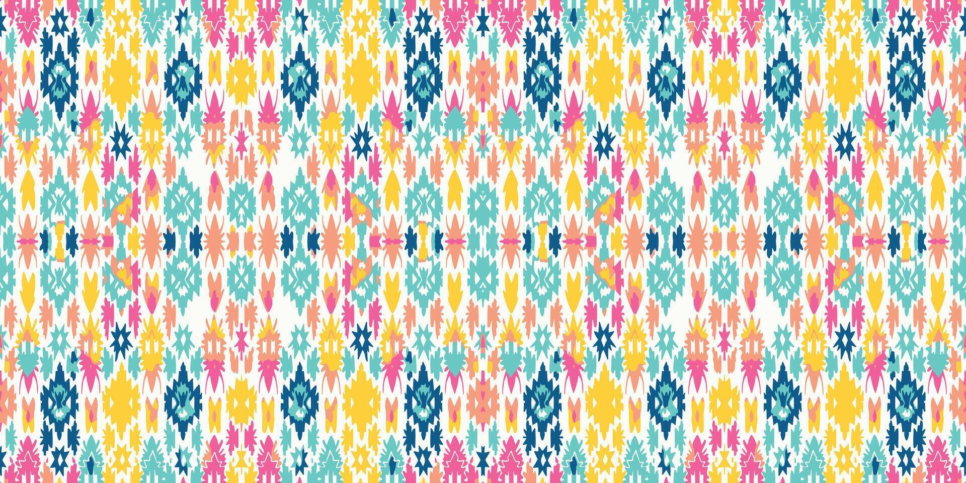 Seamless batik pattern,Seamless tribal batik pattern,and Seamless colorful pattern resemble ethnic boho, Aztec,and ikat styles.designed for use in wallpaper,fabric,curtain,carpet vector