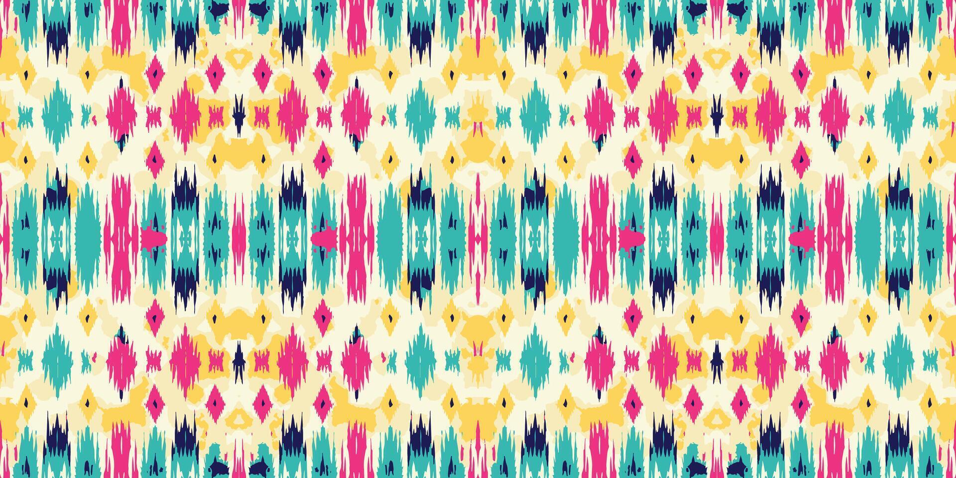 Seamless batik pattern,Seamless tribal batik pattern,and Seamless colorful pattern resemble ethnic boho, Aztec,and ikat styles.designed for use in wallpaper,fabric,curtain,carpet vector