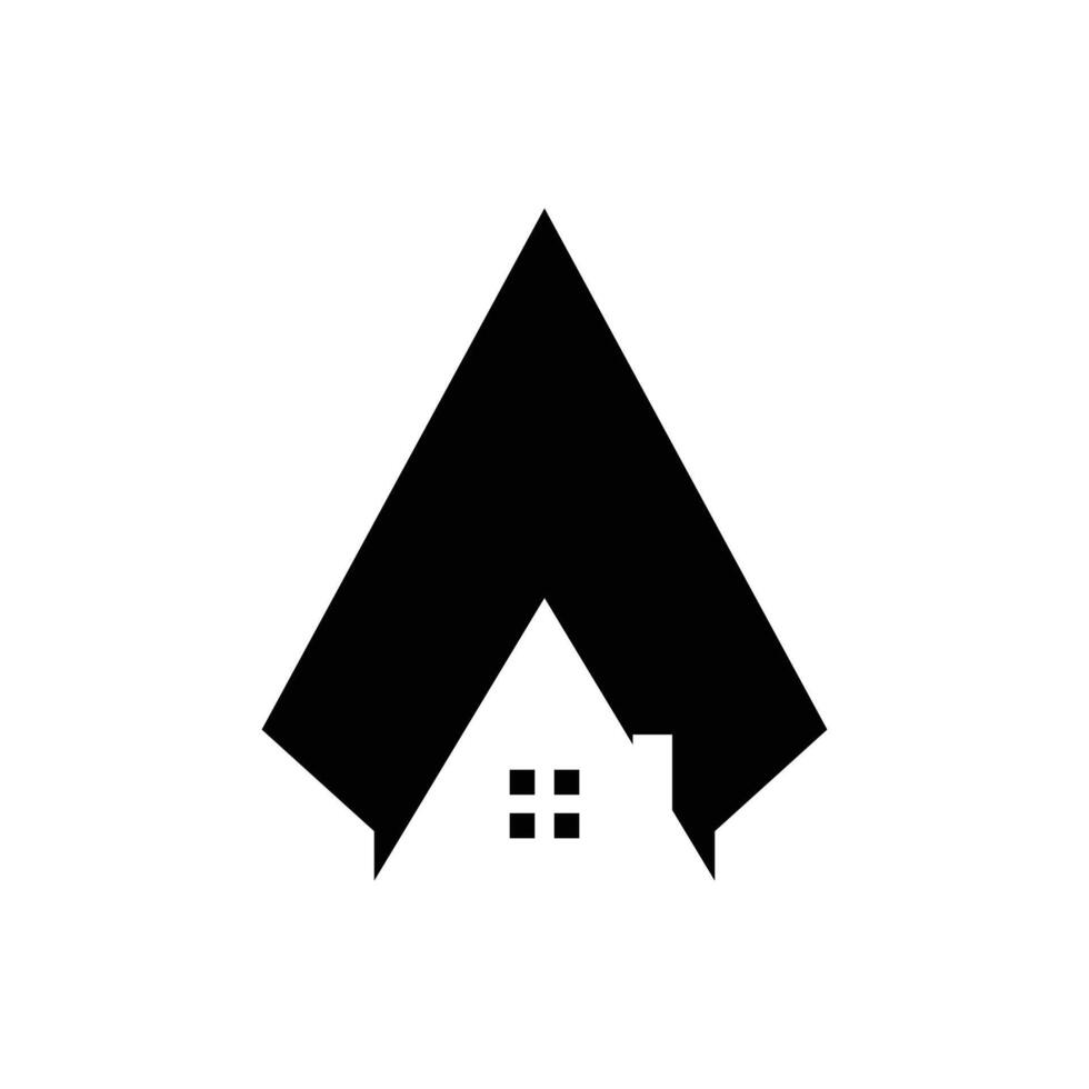 Arrow house design element idea with modern concept vector