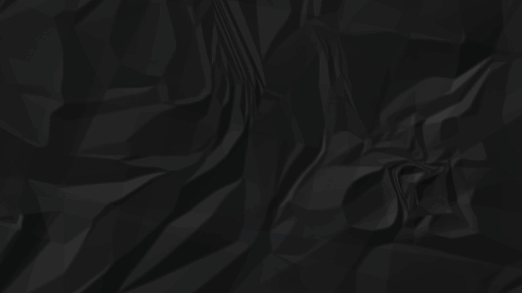Crumpled Black paper wrinkled, use for Background or wallpaper. vector