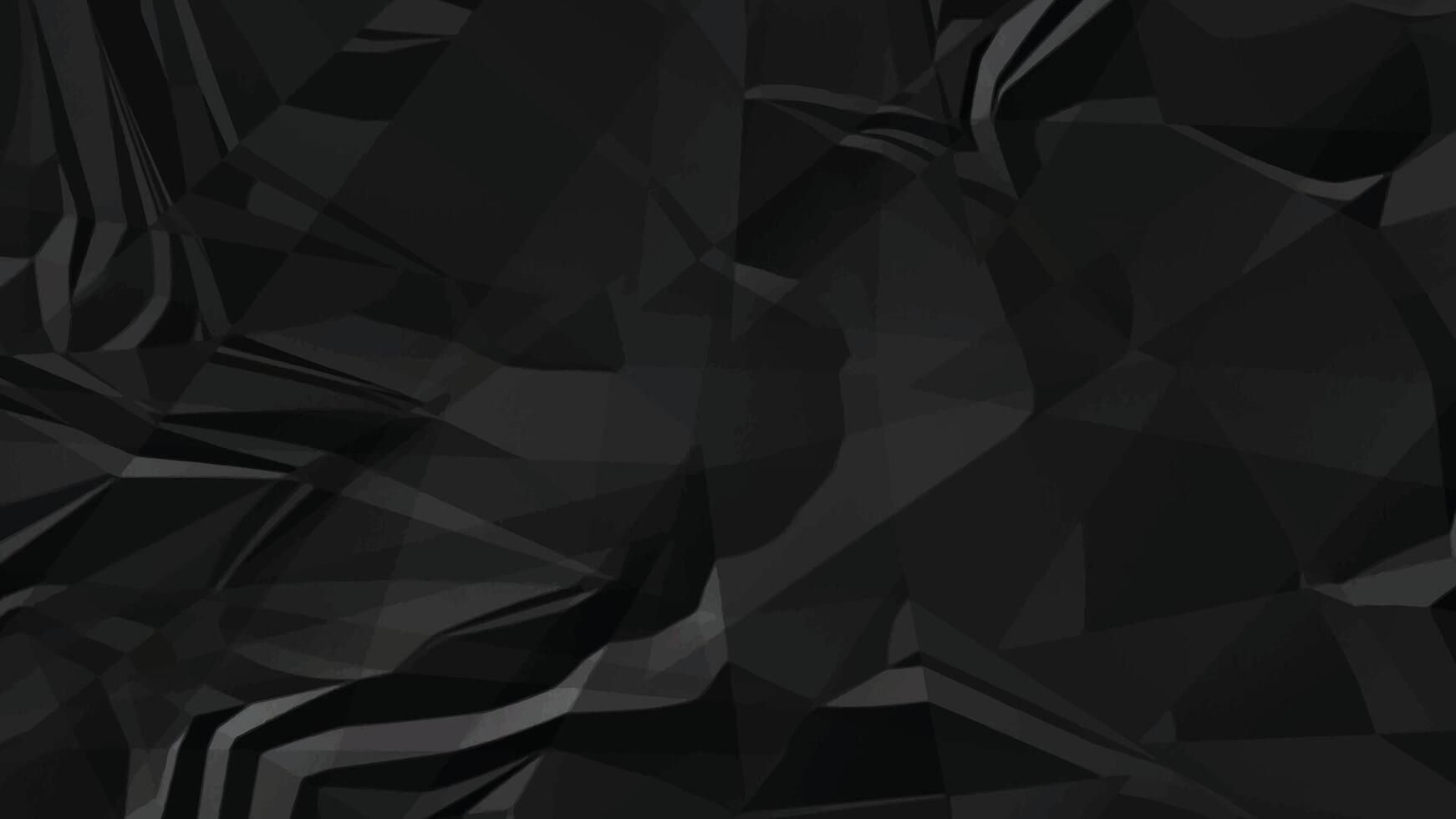 Crumpled Black paper wrinkled , use for Background or wallpaper. vector