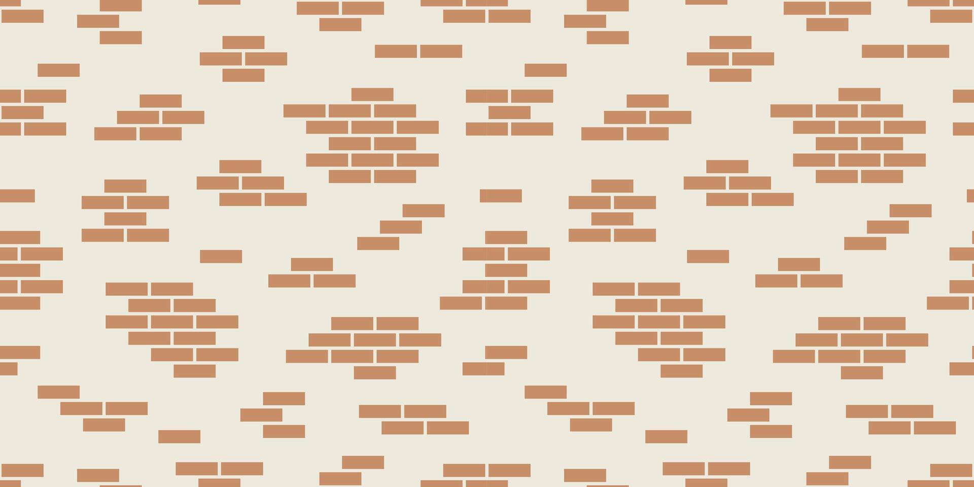Brick wall seamless pattern. Simple endless architecture interior background. Brown geometric repeatable brickwork texture vector