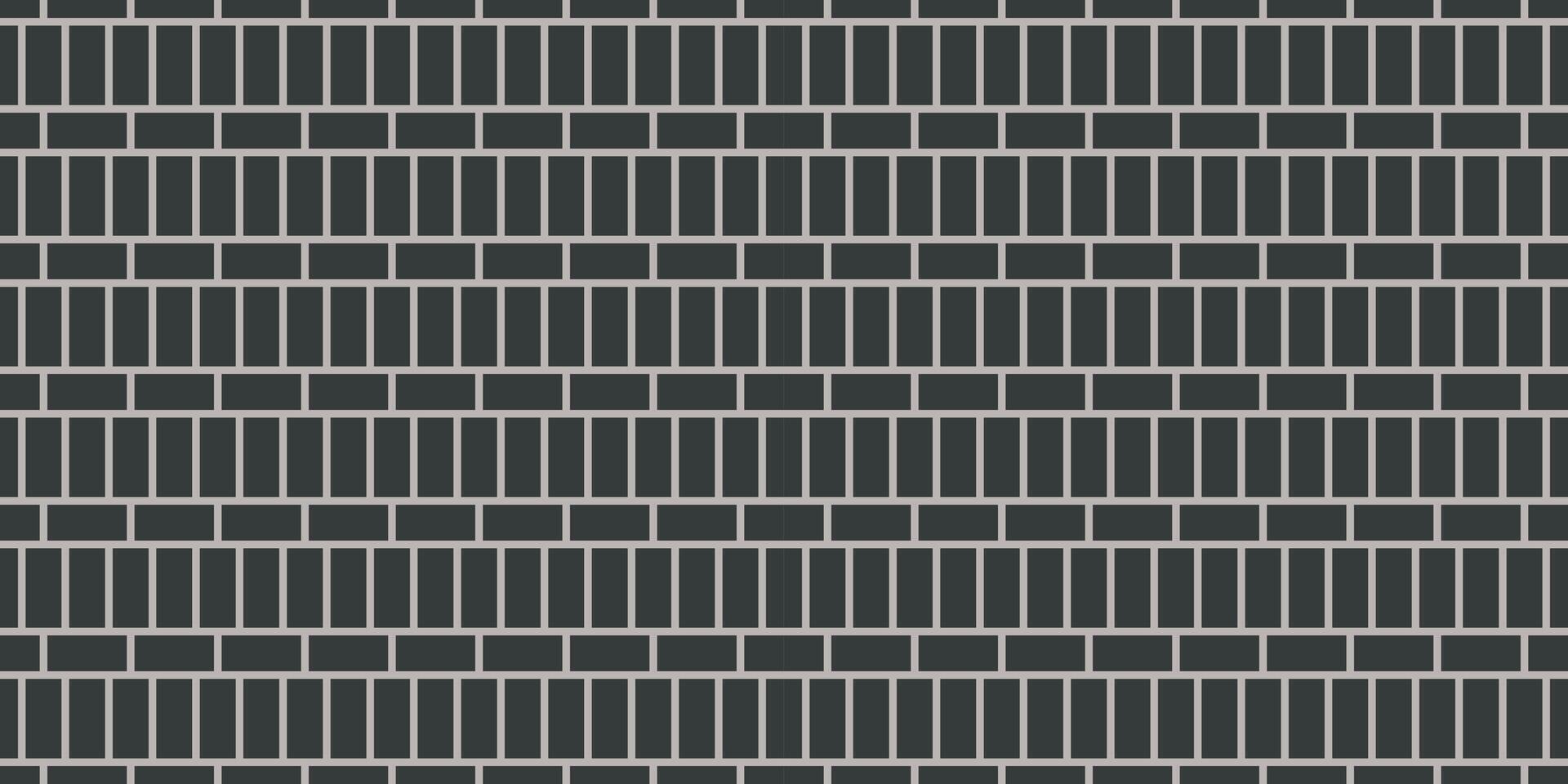 Brick wall seamless pattern. Architecture construction background. Black geometric repeatable brickwork texture vector