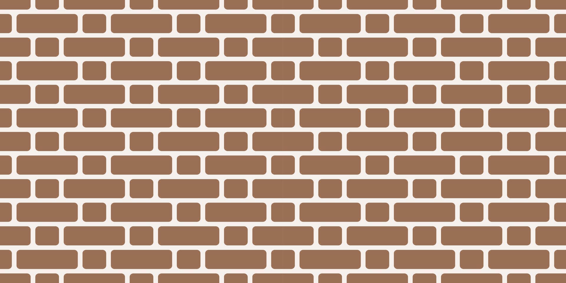 Brick wall seamless pattern. Simple endless architecture background. Brown geometric repeatable brickwork texture vector