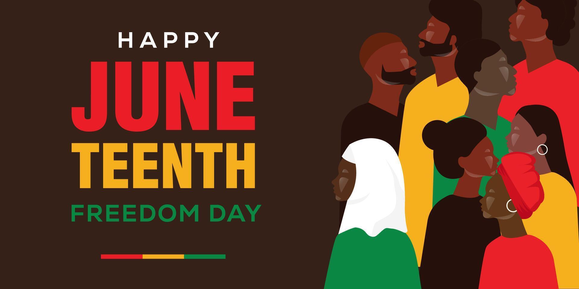 flat design Juneteenth Freedom Day horizontal banner illustration vector