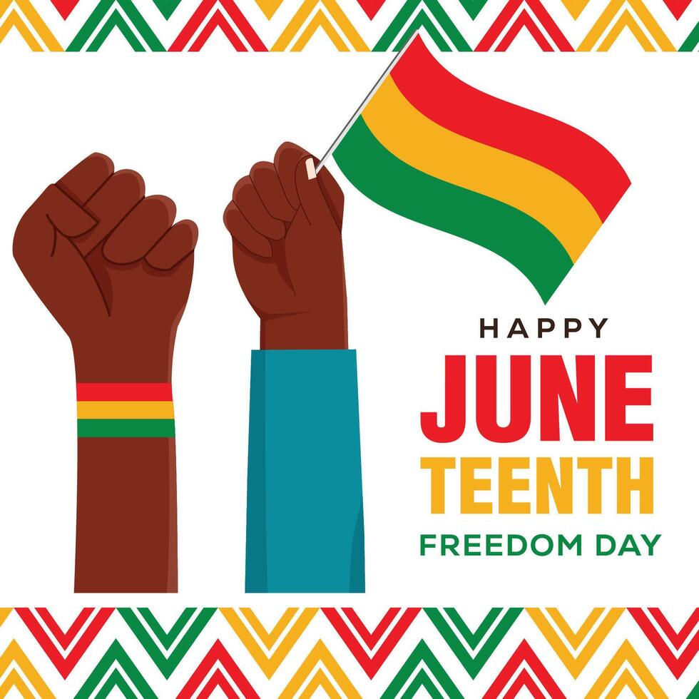 flat design happy Juneteenth Freedom Day illustration vector