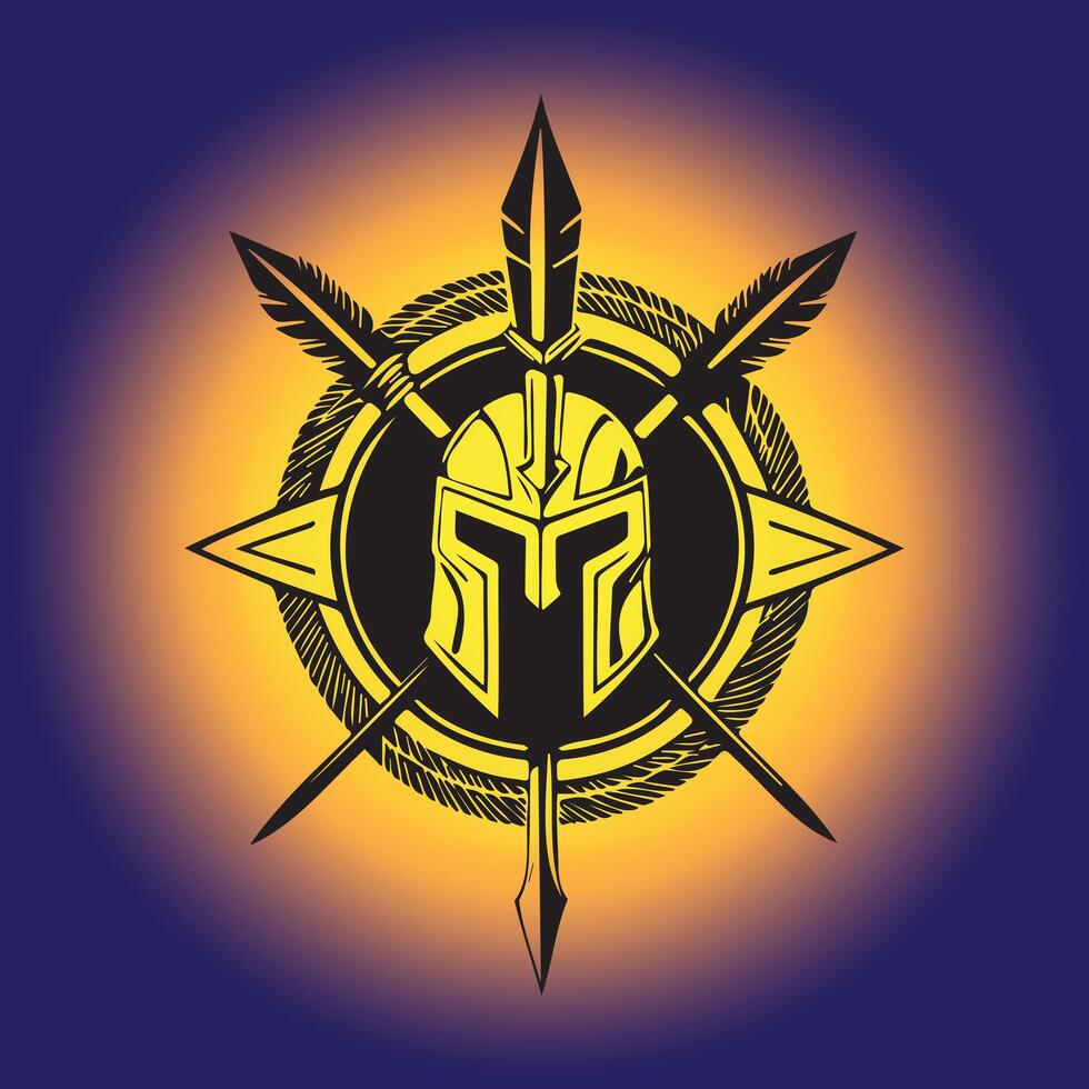 A Dynamic Logo Illustration of a Warrior Wielding Dual Swords with Unyielding Skill and Ferocity vector