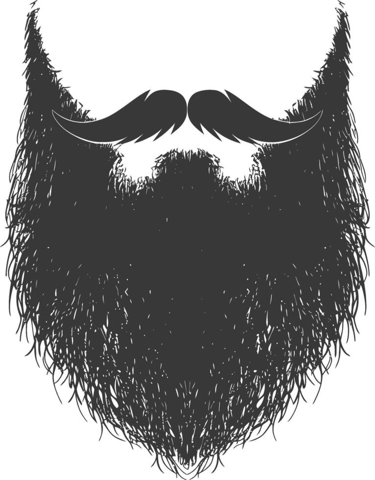 Silhouette beard hair mustache man only black color only vector