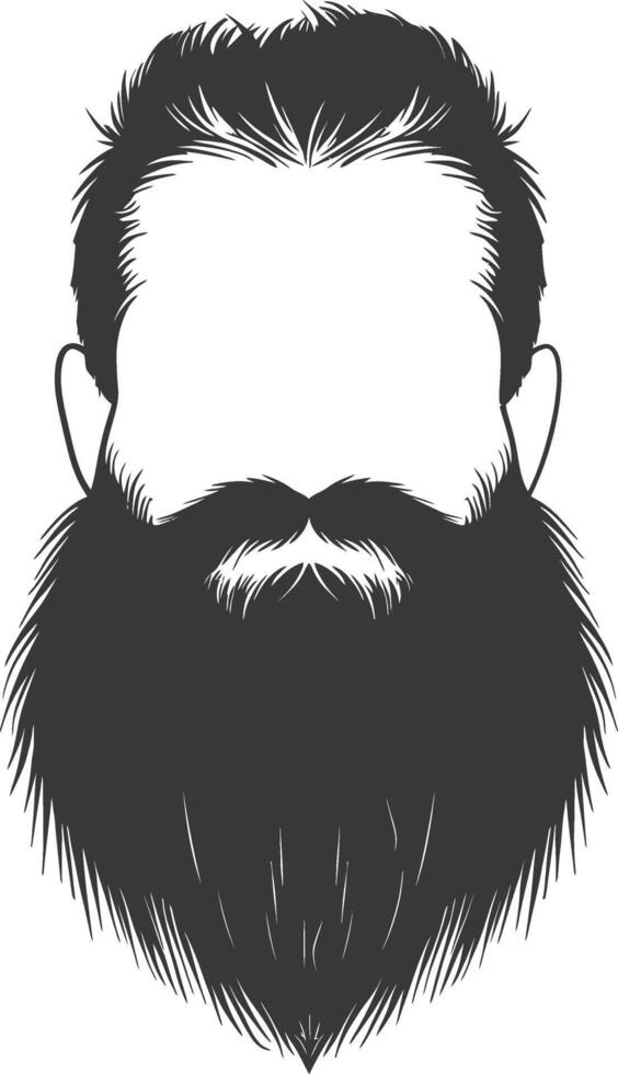 Silhouette beard hair mustache man only black color only vector