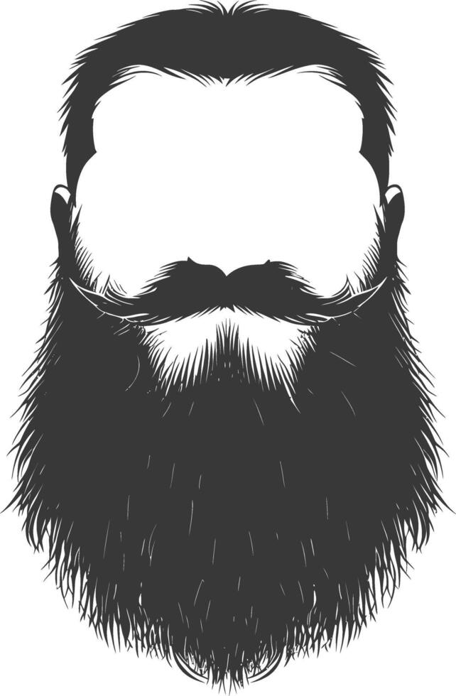 Silhouette beard hair mustache man only black color only vector