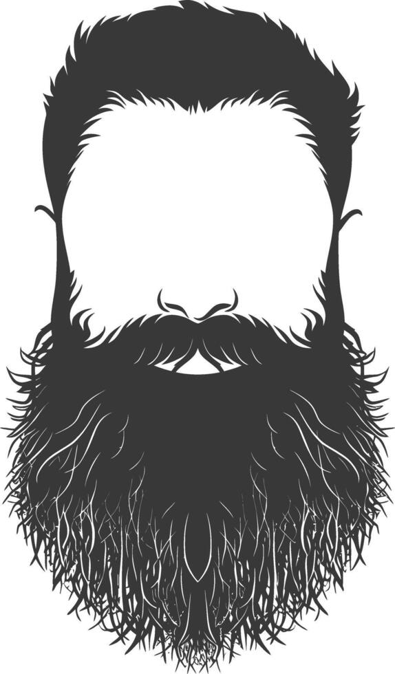 Silhouette beard hair mustache man only black color only vector