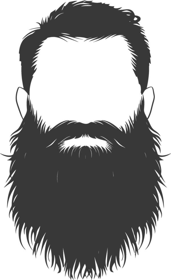 Silhouette beard hair mustache man only black color only vector