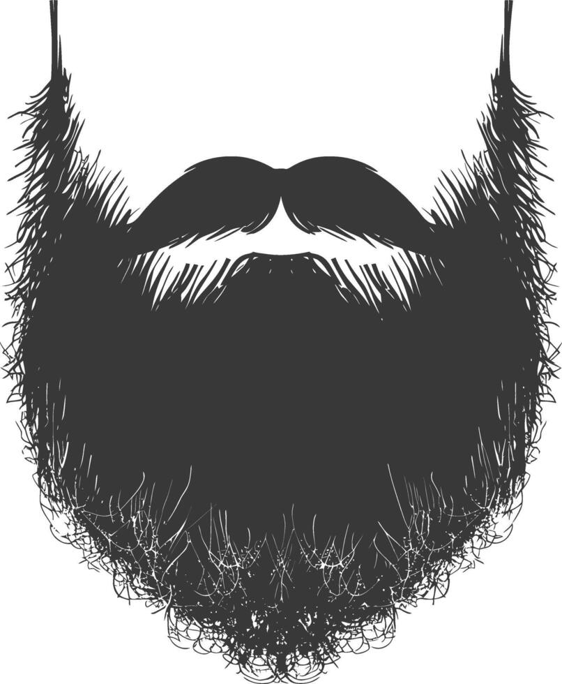 Silhouette beard hair mustache man only black color only vector