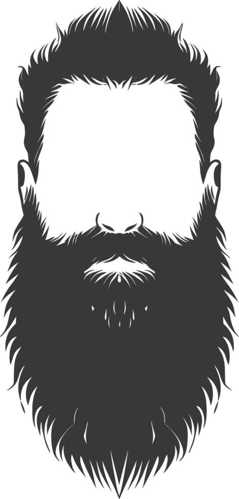 Silhouette beard hair mustache man only black color only vector