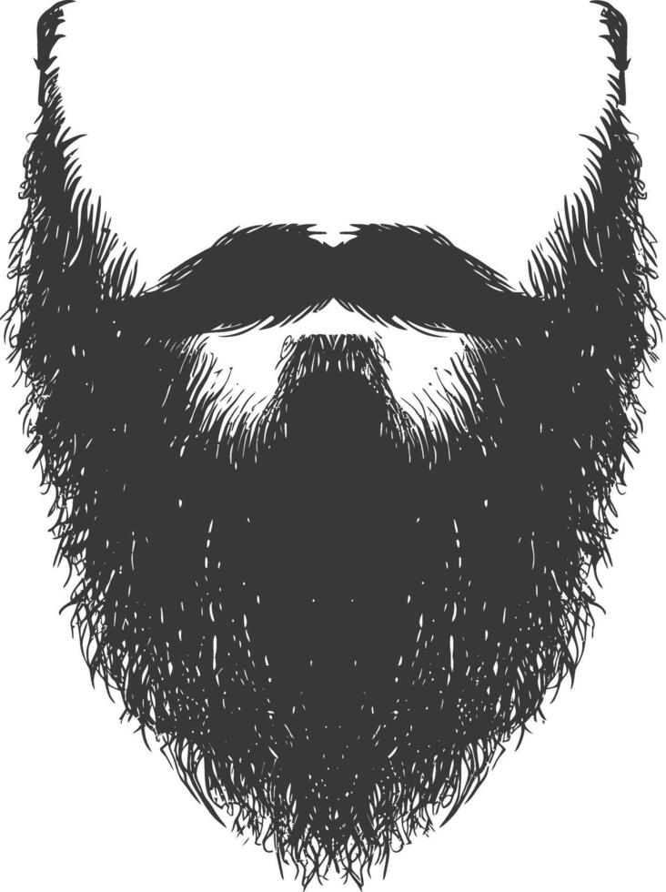 Silhouette beard hair mustache man only black color only vector