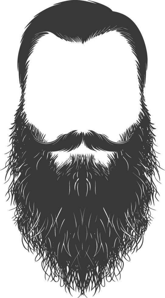 Silhouette beard hair mustache man only black color only vector