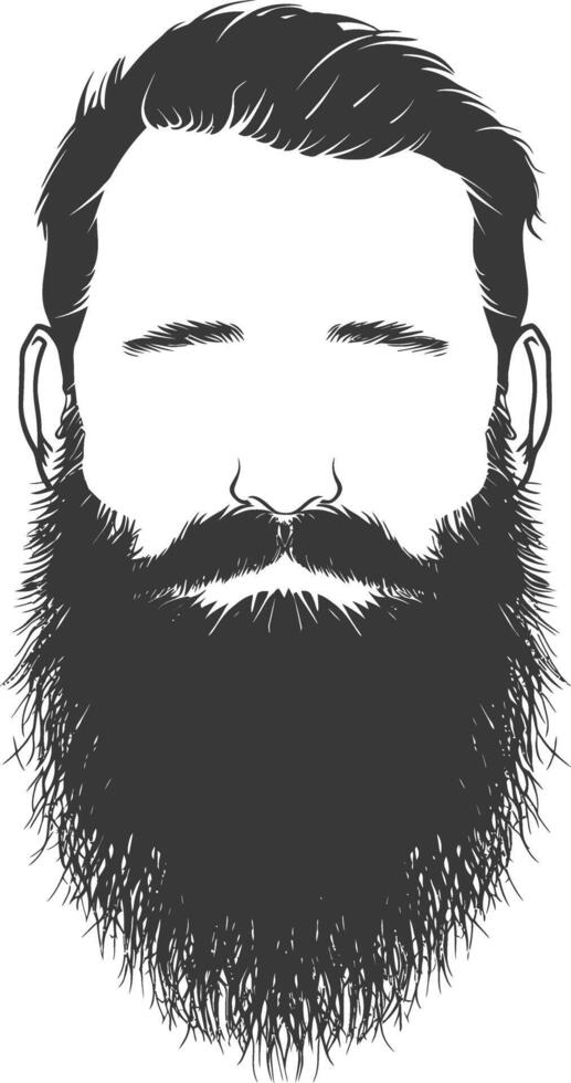 Silhouette beard hair mustache man only black color only vector