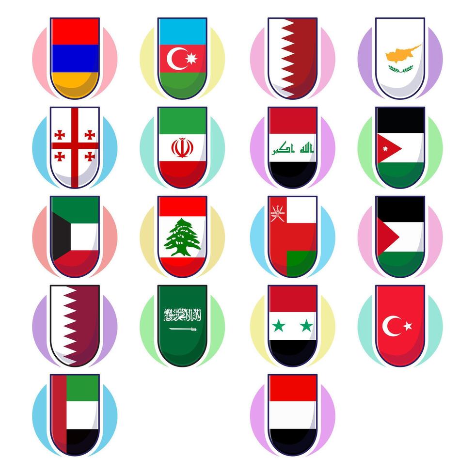 Great cartoon of West Asian countries flag icon mascot illustration vector