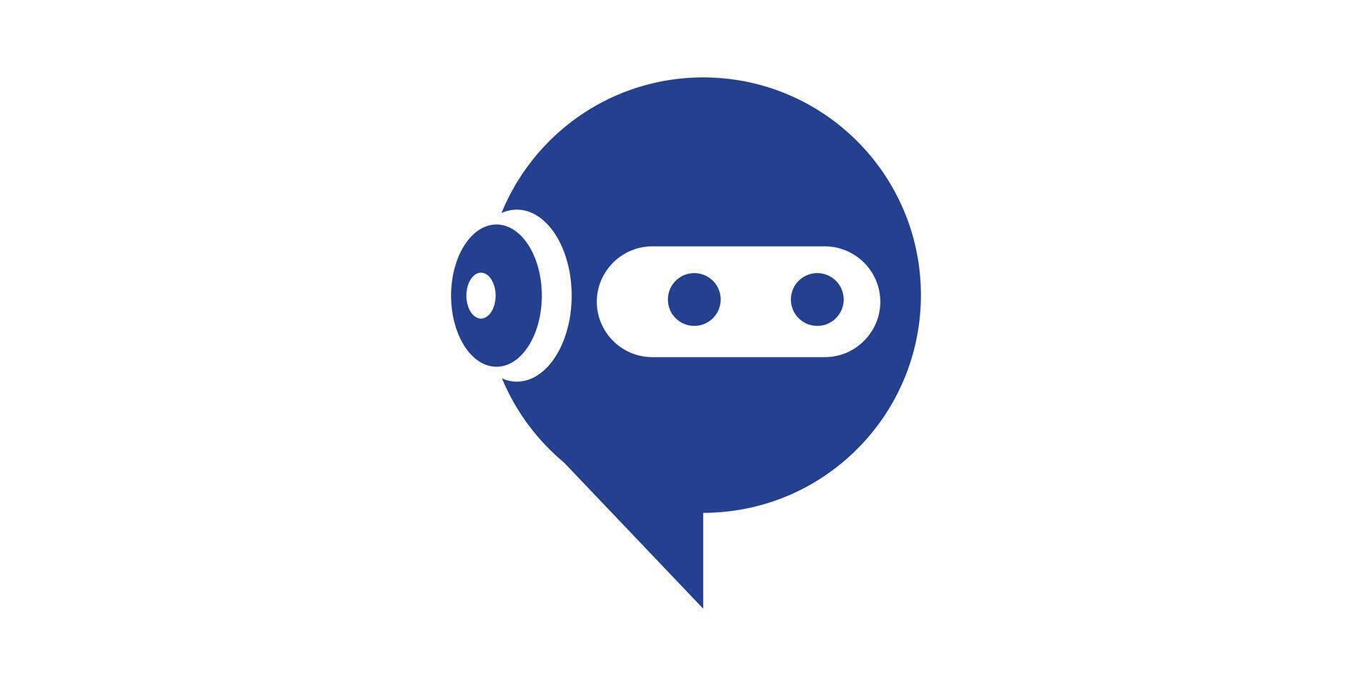 robot and chat logo design, technology, modern, logo design icon, , symbol, creative idea. vector