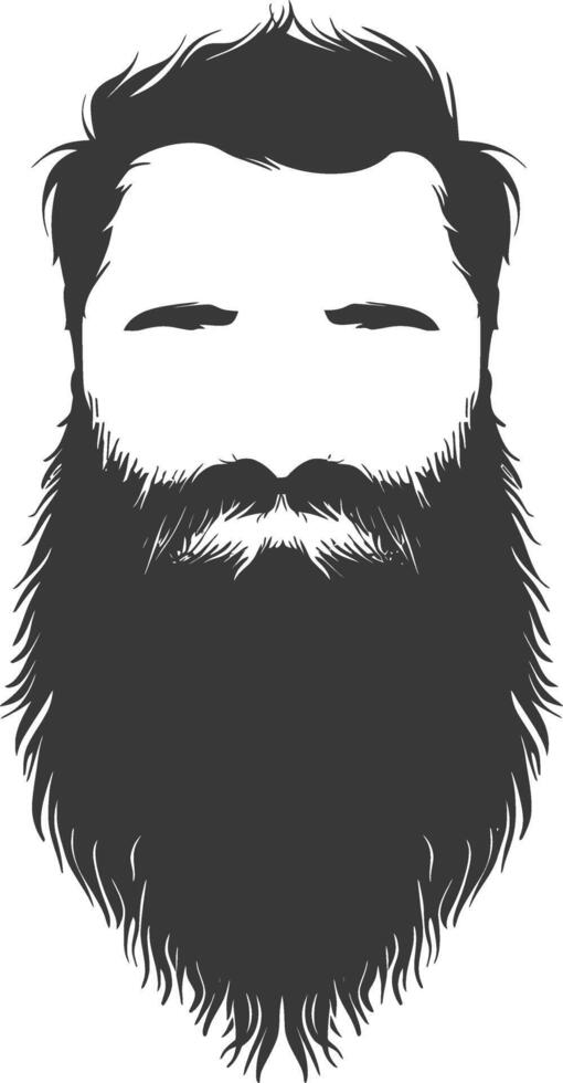Silhouette beard hair mustache man only black color only vector