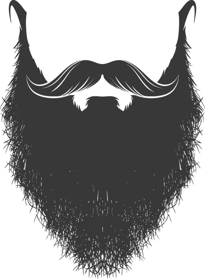 Silhouette beard hair mustache man only black color only vector
