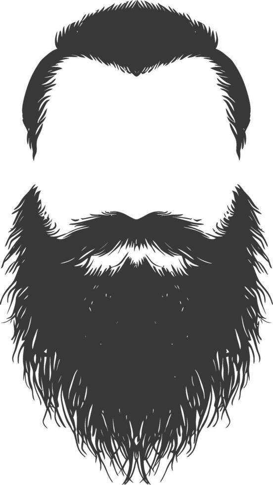 Silhouette beard hair mustache man only black color only vector