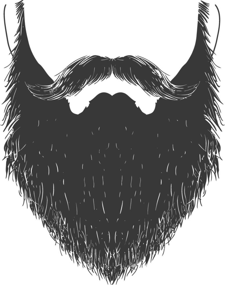 Silhouette beard hair mustache man only black color only vector