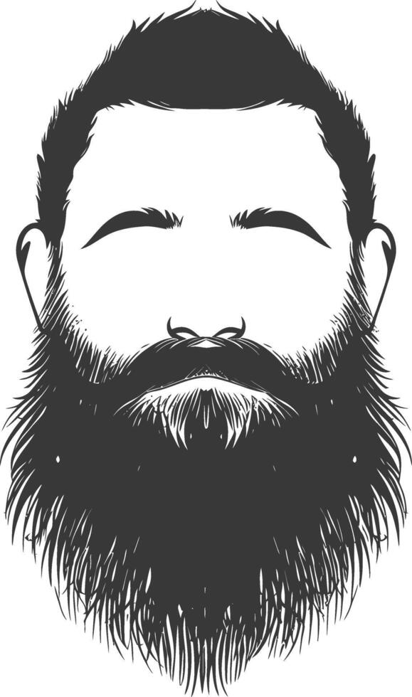 Silhouette beard hair mustache man only black color only vector