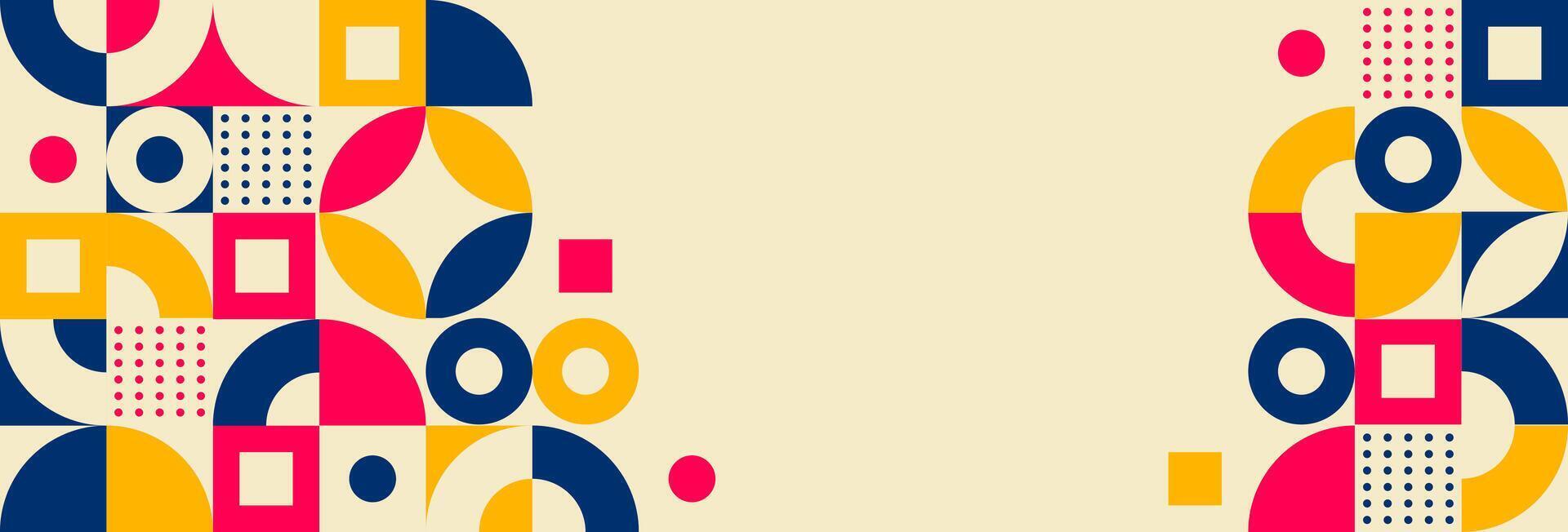 Geometric abstract background. Circle, square and triangle shape design vector