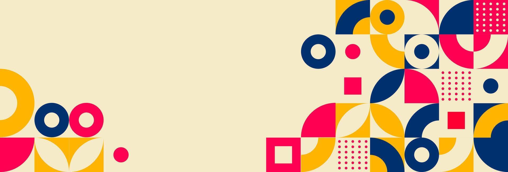 Geometric abstract background. Circle, square and triangle shape design vector