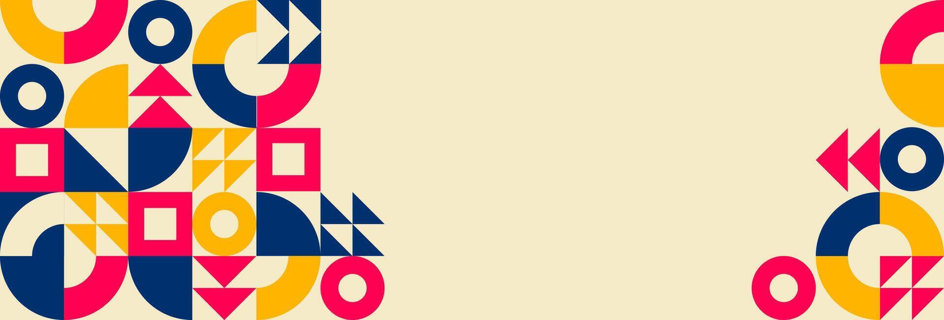 Geometric abstract background. Circle, square and triangle shape design vector