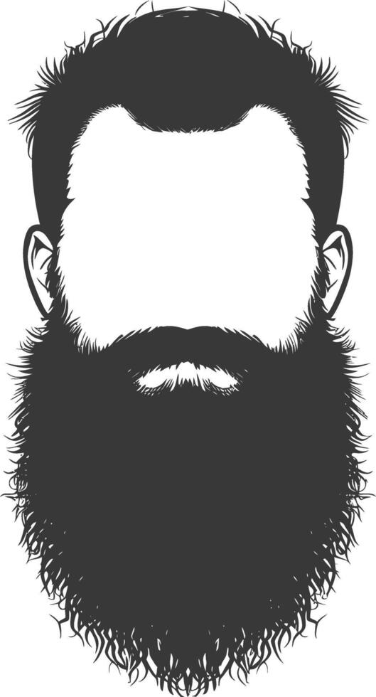 Silhouette beard hair mustache man only black color only vector