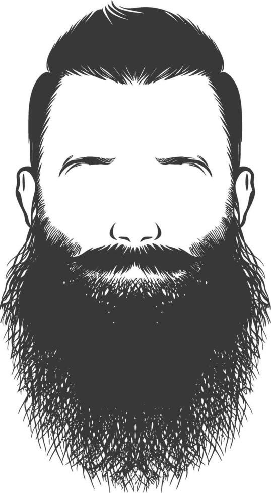 Silhouette beard hair mustache man only black color only vector