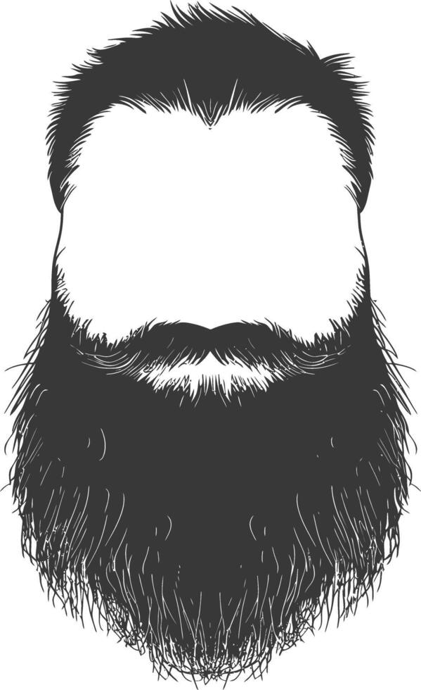 Silhouette beard hair mustache man only black color only vector