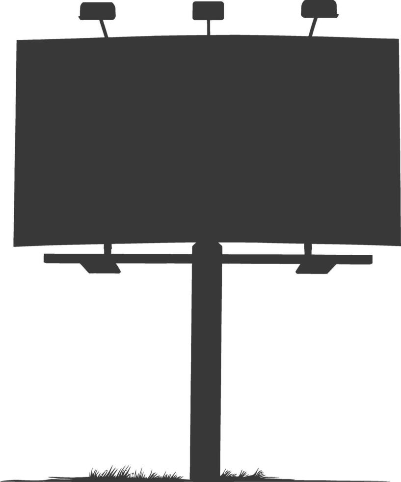 Silhouette blank billboard full black color only vector